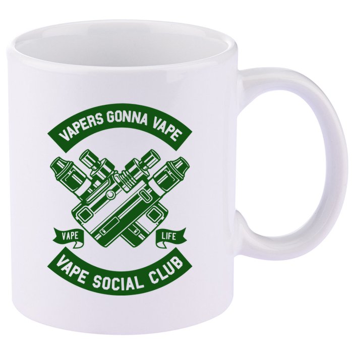 Vaping Cushion Cover Vape Enthusiast Smoking Club 11oz C Handle Ceramic Mug