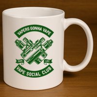 Vaping Cushion Cover Vape Enthusiast Smoking Club 11oz C Handle Ceramic Mug