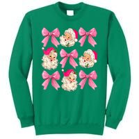 Vintage Christmas Cute Santa Claus Coquette Bow Xmas Gift Sweatshirt