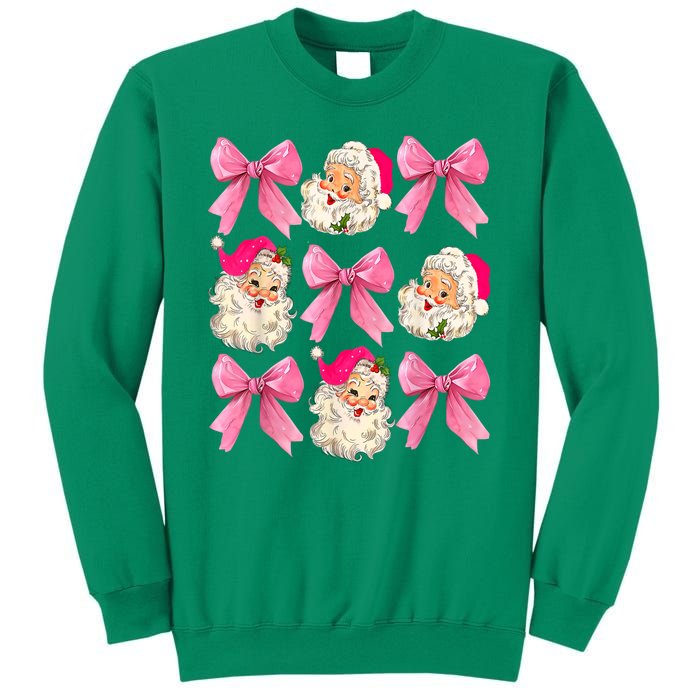 Vintage Christmas Cute Santa Claus Coquette Bow Xmas Gift Sweatshirt