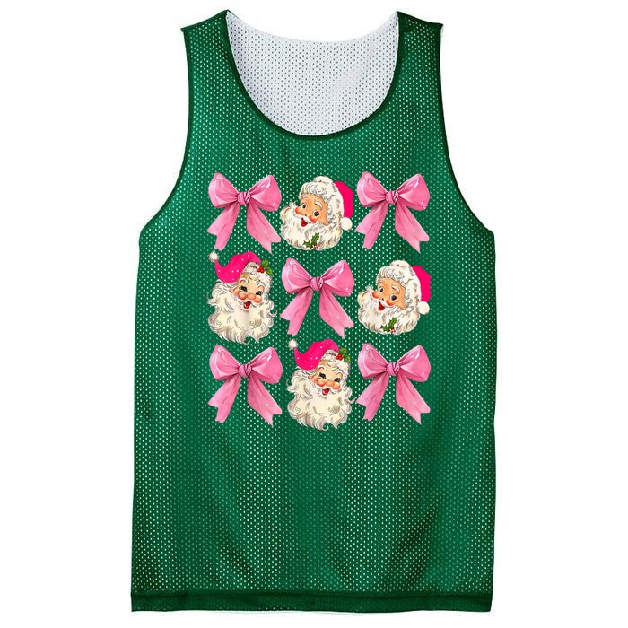 Vintage Christmas Cute Santa Claus Coquette Bow Xmas Gift Mesh Reversible Basketball Jersey Tank