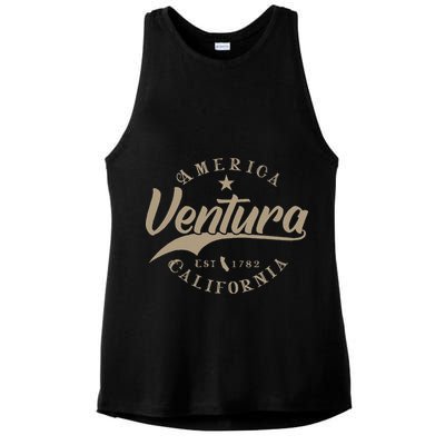 Ventura Ca California Ladies PosiCharge Tri-Blend Wicking Tank
