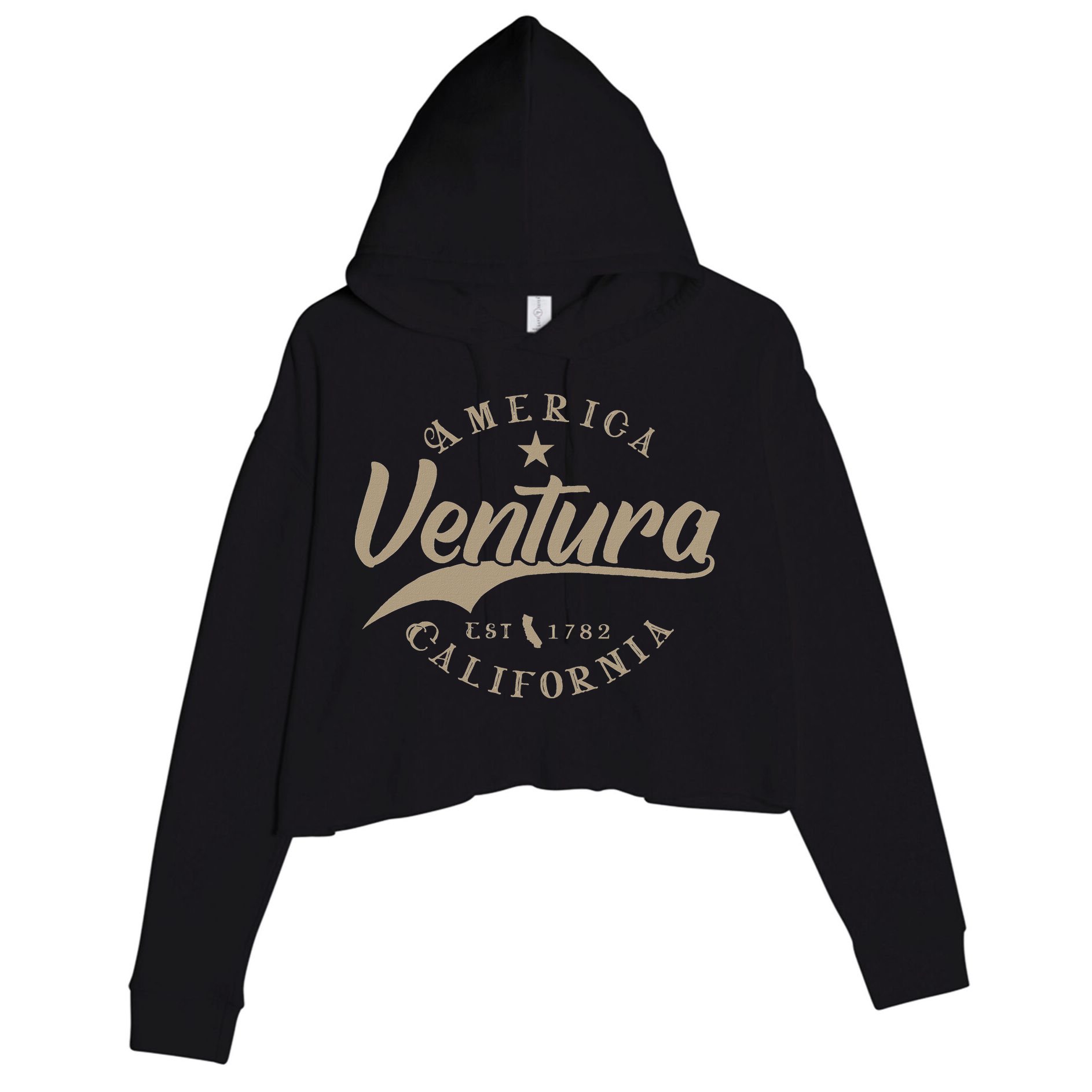 Ventura Ca California Crop Fleece Hoodie