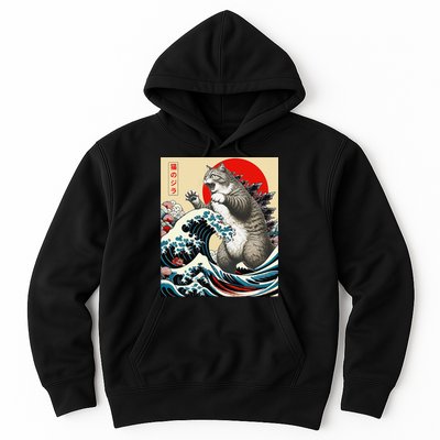 Vintage Catzilla Cat Monster Art Hoodie