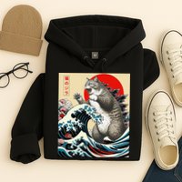 Vintage Catzilla Cat Monster Art Hoodie