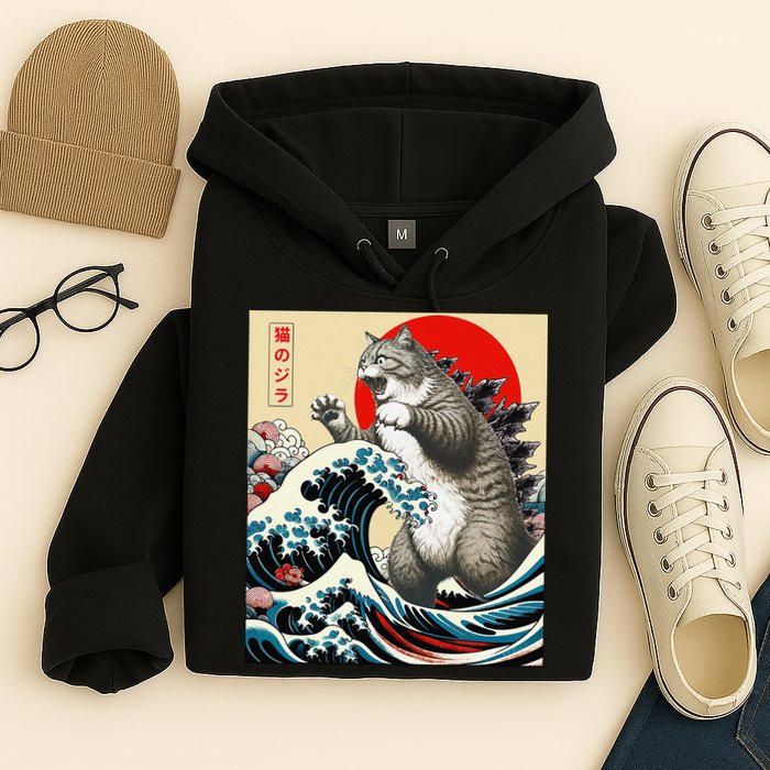 Vintage Catzilla Cat Monster Art Hoodie