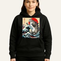 Vintage Catzilla Cat Monster Art Hoodie
