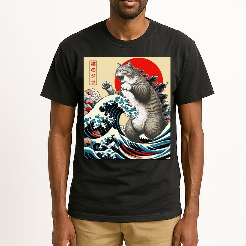 Vintage Catzilla Cat Monster Art Tall T-Shirt