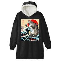 Vintage Catzilla Cat Monster Art Hooded Wearable Blanket