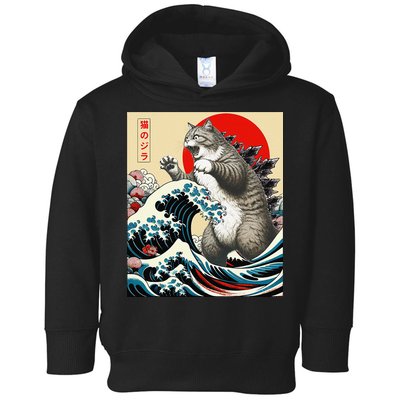 Vintage Catzilla Cat Monster Art Toddler Hoodie