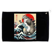 Vintage Catzilla Cat Monster Art Grommeted Golf Towel