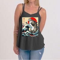 Vintage Catzilla Cat Monster Art Women's Strappy Tank