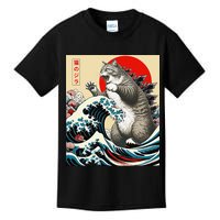 Vintage Catzilla Cat Monster Art Kids T-Shirt