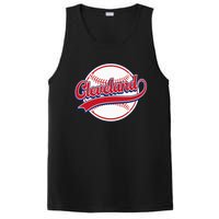 Vintage Cleveland Cityscape Baseball Lover Player And Fans PosiCharge Competitor Tank