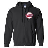 Vintage Cleveland Cityscape Baseball Lover Player And Fans Full Zip Hoodie