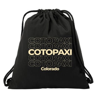 Vintage Cotopaxi Colorado Repeating Text Drawstring Bag