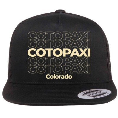 Vintage Cotopaxi Colorado Repeating Text Flat Bill Trucker Hat