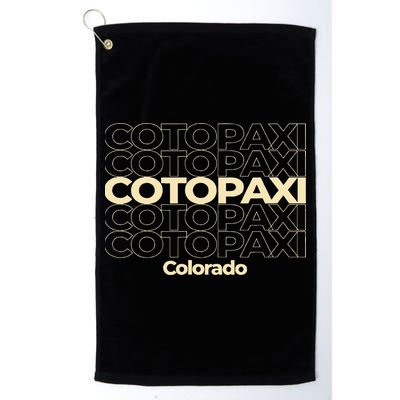 Vintage Cotopaxi Colorado Repeating Text Golf Towel