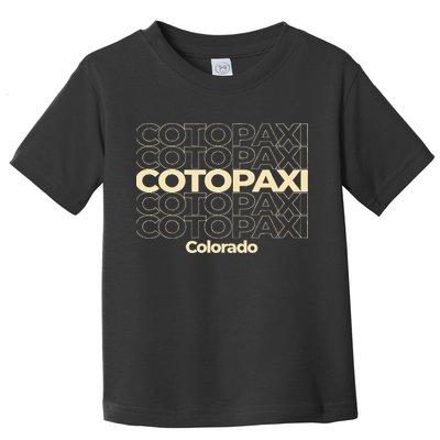 Vintage Cotopaxi Colorado Repeating Text Toddler T-Shirt