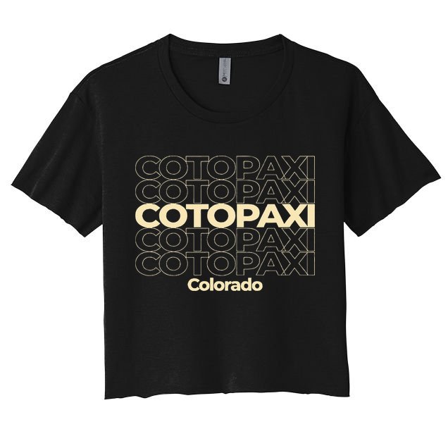 Vintage Cotopaxi Colorado Repeating Text Crop Top