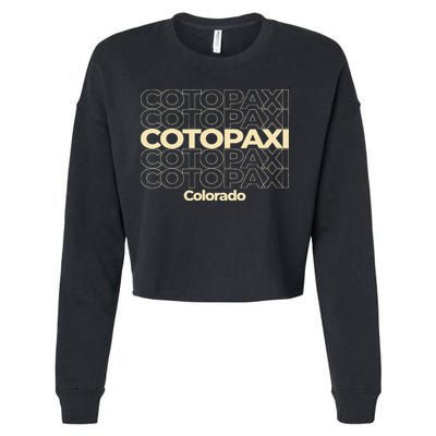 Vintage Cotopaxi Colorado Repeating Text Cropped Pullover Crew