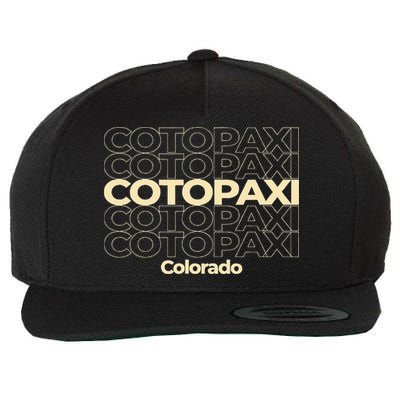 Vintage Cotopaxi Colorado Repeating Text Wool Snapback Cap