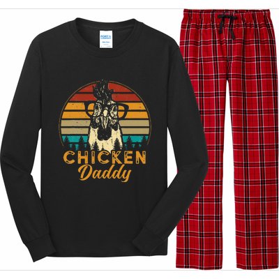 Vintage Chicken Daddy Chicken Dad Father Farmer Retro Long Sleeve Pajama Set