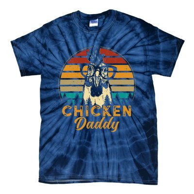 Vintage Chicken Daddy Chicken Dad Father Farmer Retro Tie-Dye T-Shirt