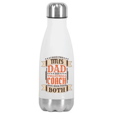 Volleyball Coach Dad And Job Volleyball Coach Father Gift Stainless Steel Insulated Water Bottle