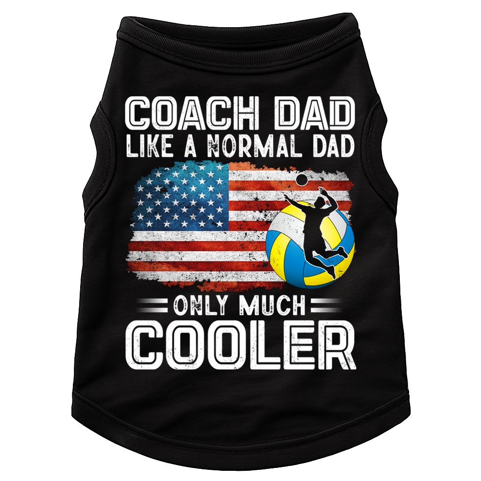Volleyball Coach Dad Volleyball Players American Flag Gift Doggie Tank