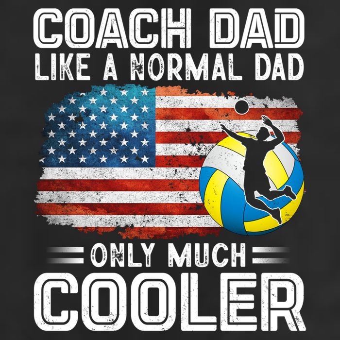 Volleyball Coach Dad Volleyball Players American Flag Gift Beanie