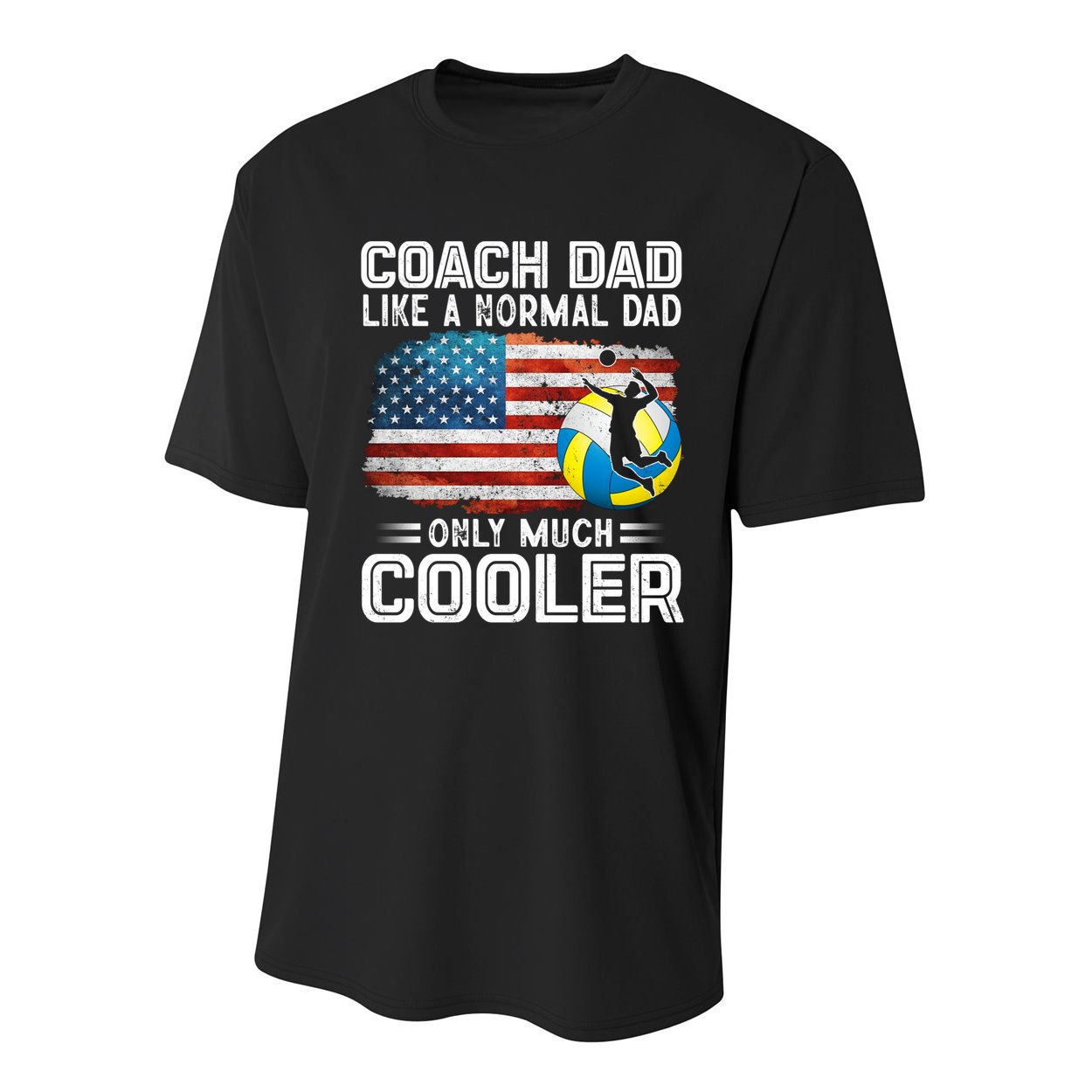 Volleyball Coach Dad Volleyball Players American Flag Gift Youth Performance Sprint T-Shirt