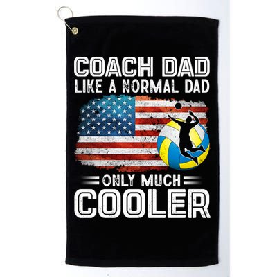 Volleyball Coach Dad Volleyball Players American Flag Gift Golf Towel