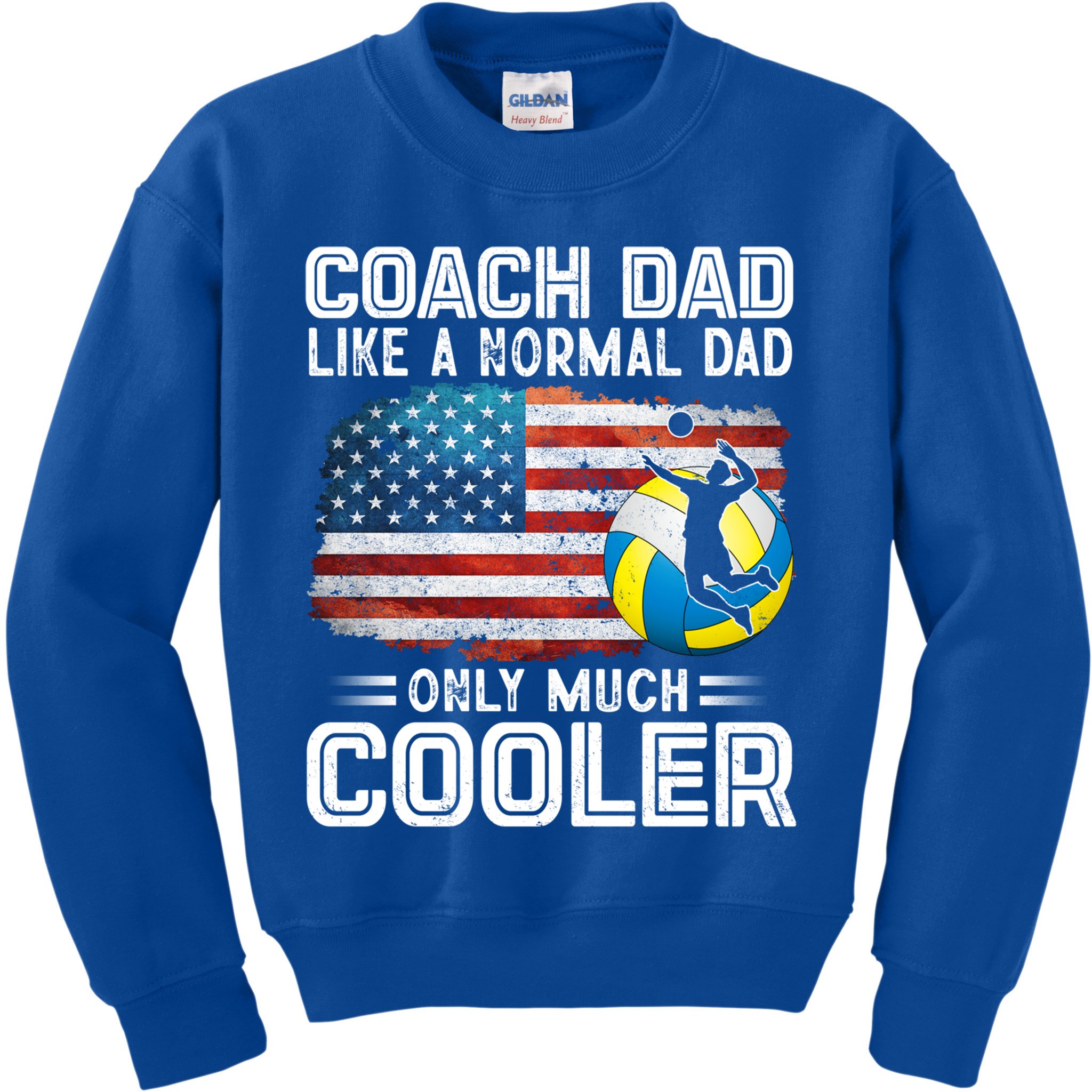 Volleyball Coach Dad Volleyball Players American Flag Gift Kids Sweatshirt