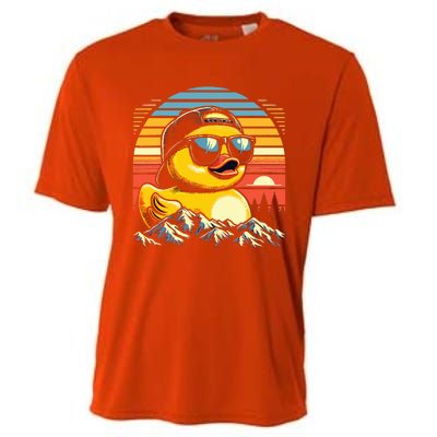 Vintage Cool Duck with Sunglasses & Mountain View  Cooling Performance Crew T-Shirt