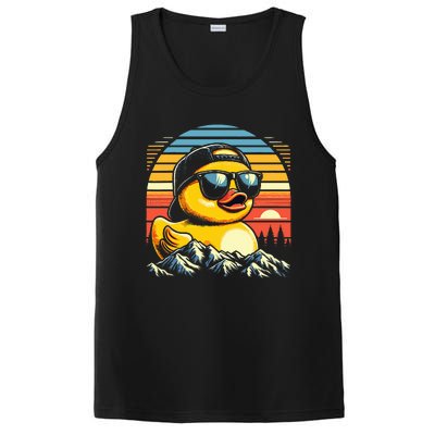 Vintage Cool Duck with Sunglasses & Mountain View  PosiCharge Competitor Tank