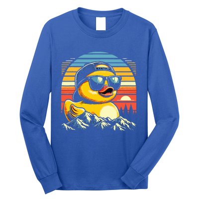 Vintage Cool Duck with Sunglasses & Mountain View  Long Sleeve Shirt