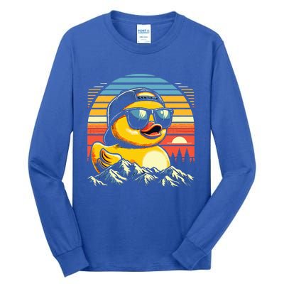 Vintage Cool Duck with Sunglasses & Mountain View  Tall Long Sleeve T-Shirt