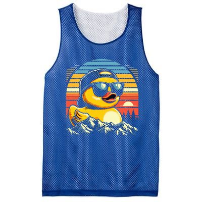 Vintage Cool Duck with Sunglasses & Mountain View  Mesh Reversible Basketball Jersey Tank