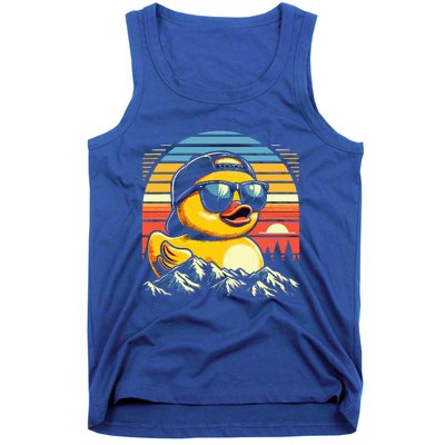 Vintage Cool Duck with Sunglasses & Mountain View  Tank Top