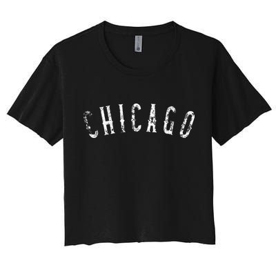 Vintage Chicago Distressed Crop Top