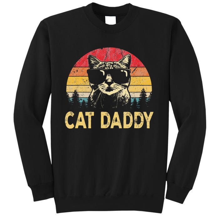 Vintage Cat Daddy Funny Cat Lover Cat Dad Fathers Sweatshirt