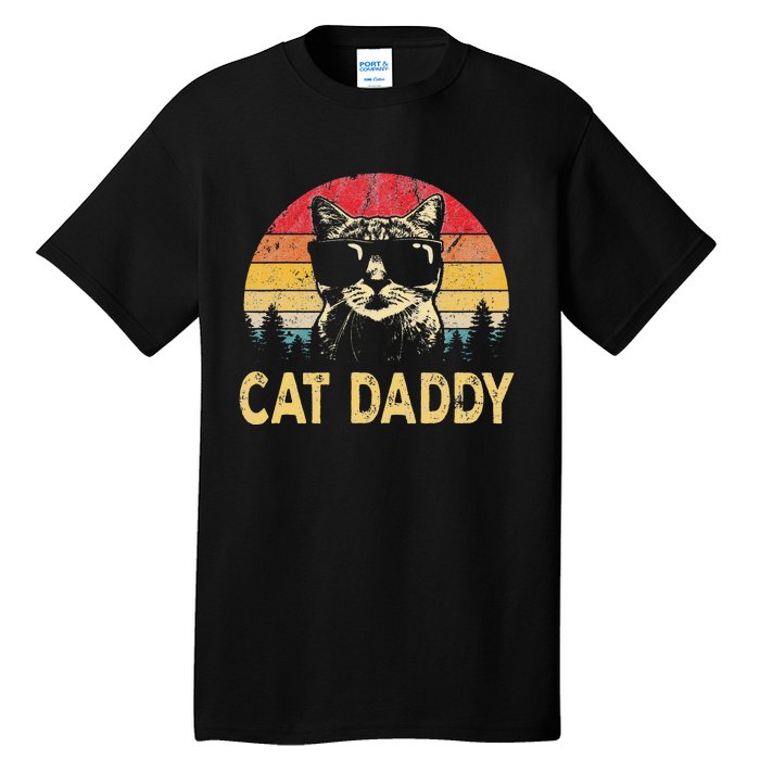 Vintage Cat Daddy Funny Cat Lover Cat Dad Fathers Tall T-Shirt