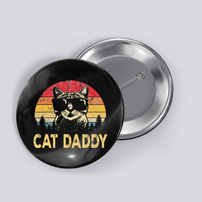 Vintage Cat Daddy Funny Cat Lover Cat Dad Fathers Button