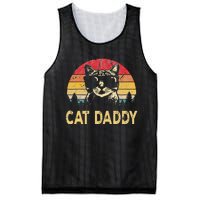 Vintage Cat Daddy Funny Cat Lover Cat Dad Fathers Mesh Reversible Basketball Jersey Tank