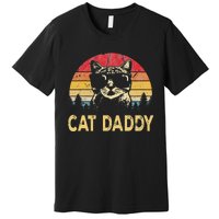 Vintage Cat Daddy Funny Cat Lover Cat Dad Fathers Premium T-Shirt