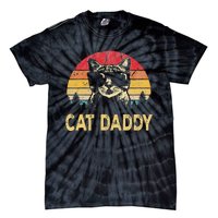 Vintage Cat Daddy Funny Cat Lover Cat Dad Fathers Tie-Dye T-Shirt