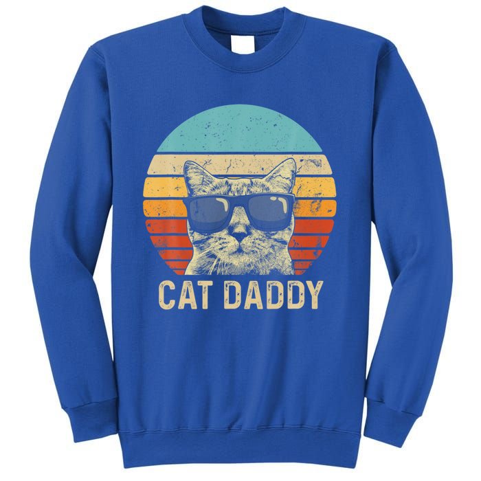 Vintage Cat Daddy Funny Cat Lover Gift Cat Dad Fathers Gift Sweatshirt