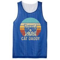 Vintage Cat Daddy Funny Cat Lover Gift Cat Dad Fathers Gift Mesh Reversible Basketball Jersey Tank