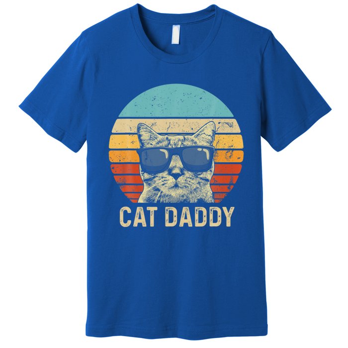 Vintage Cat Daddy Funny Cat Lover Gift Cat Dad Fathers Gift Premium T-Shirt